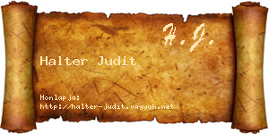 Halter Judit névjegykártya